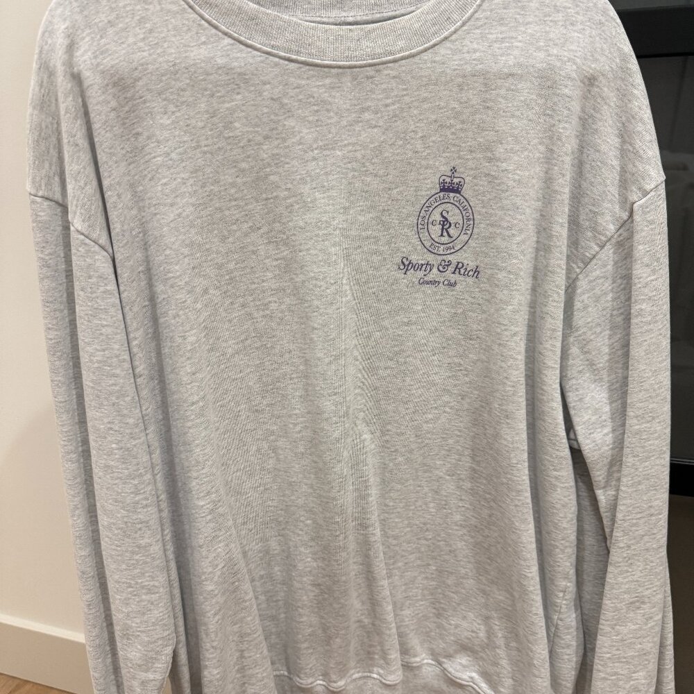 SPORTY & RICH Grey Sweatshirt Size XL